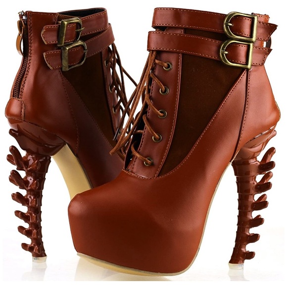 Irregular Choice Shoes - Lace up skeleton bootie